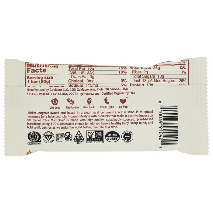 GOMACRO: Bar Slt Caramel Choc Chip, 2.3 oz