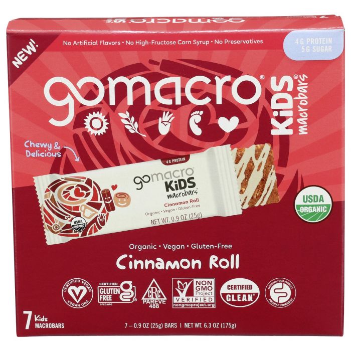 GOMACRO: Bar Cinnamon Roll, 6.3 oz