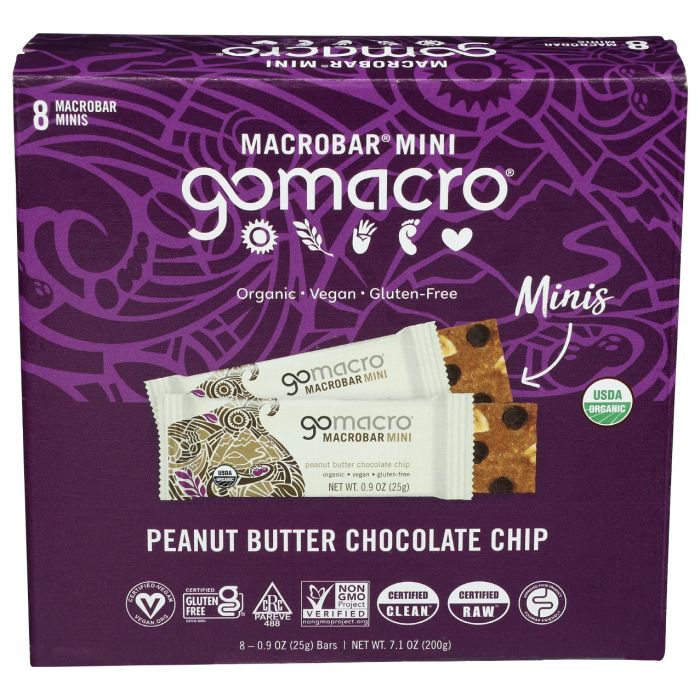 GOMACRO: Bar Pb Chc Chip 8 Pk Mini, 7.1 oz