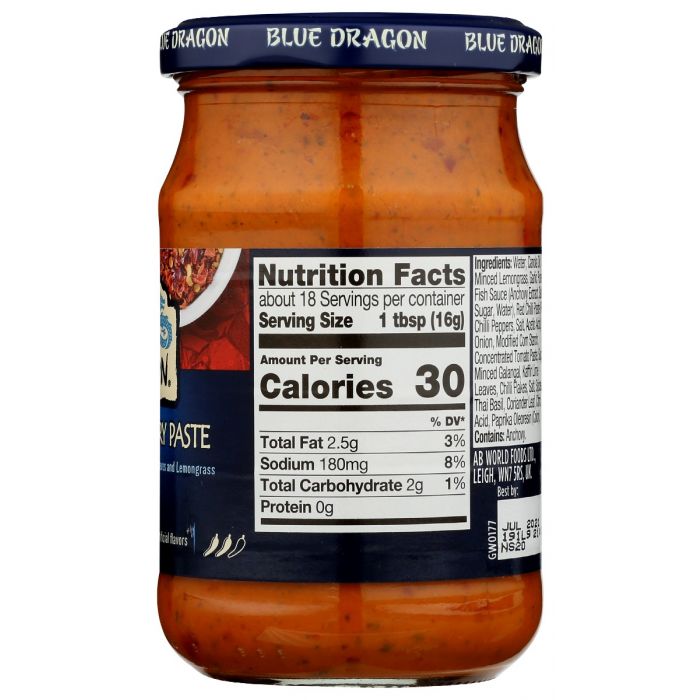 BLUE DRAGON: Curry Red Paste, 9.9 oz