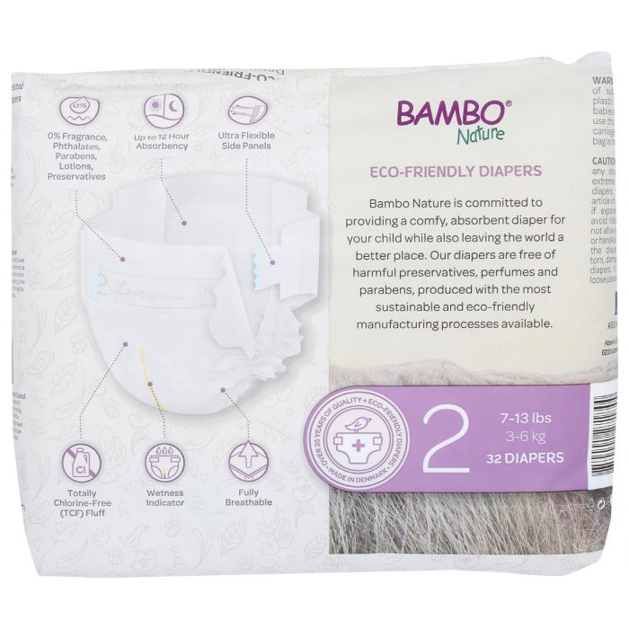 BAMBO NATURE: Diapers Baby Size 2, 32 pk