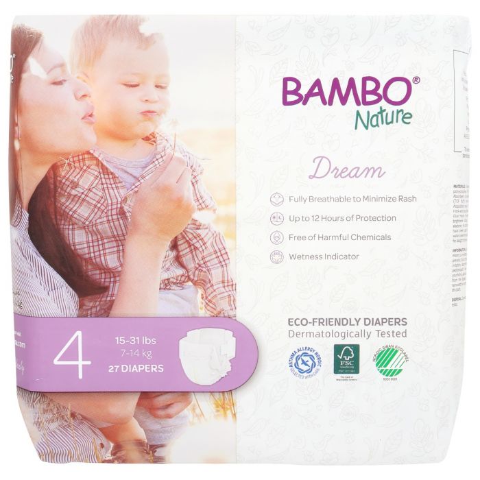 BAMBO NATURE: Diapers Baby Size 4, 27 pk