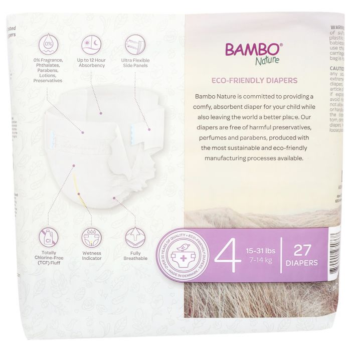 BAMBO NATURE: Diapers Baby Size 4, 27 pk