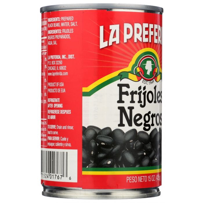 LA PREFERIDA: Bean Black Canned, 15 oz