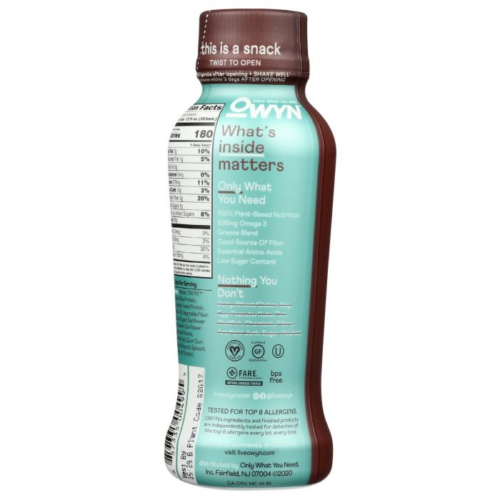 OWYN: Vegan Protein Shake Choc, 12 fo