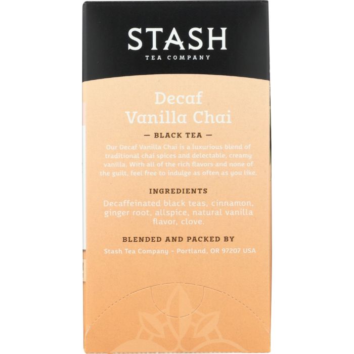 STASH TEA: Tea Decaf Chai Vanilla, 18 bg