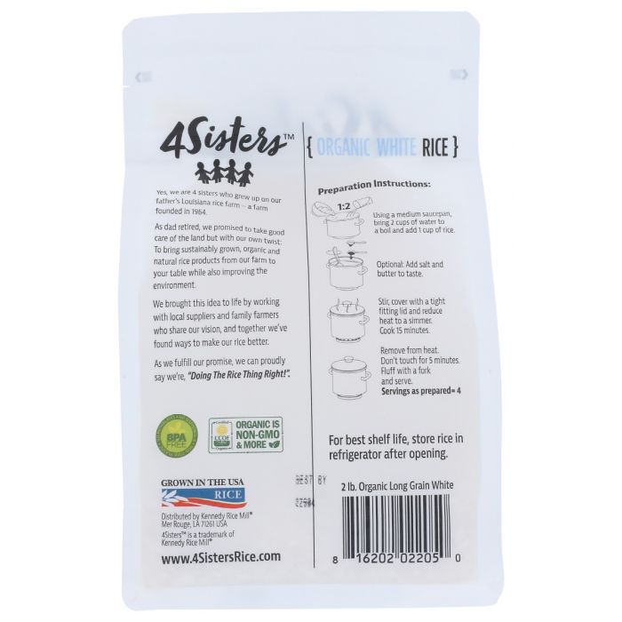 4SISTERS: Rice White Long Grain Org, 2 lb