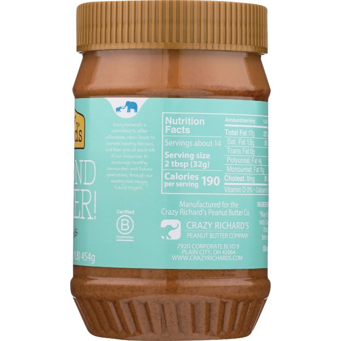 CRAZY RICHARD: Almond Butter, 16 oz