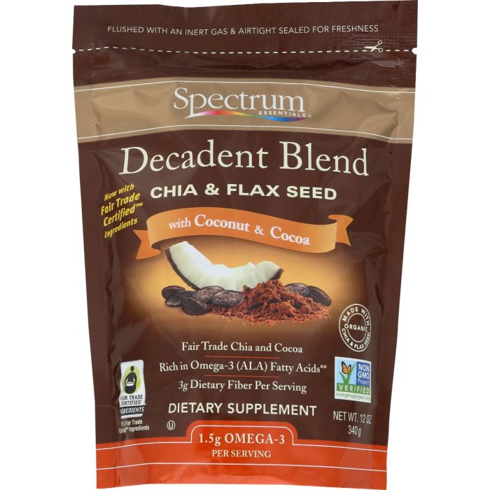 SPECTRUM ESSENTIAL: Flax Seed Chia Cocoa Cocnt, 12 oz