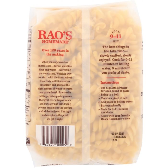 RAOS: Pasta Fusilli, 16 oz