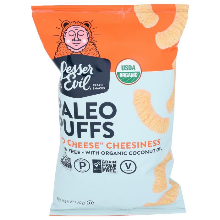 LESSER EVIL: Paleo Puffs No Cheese Cheesiness, 5 oz