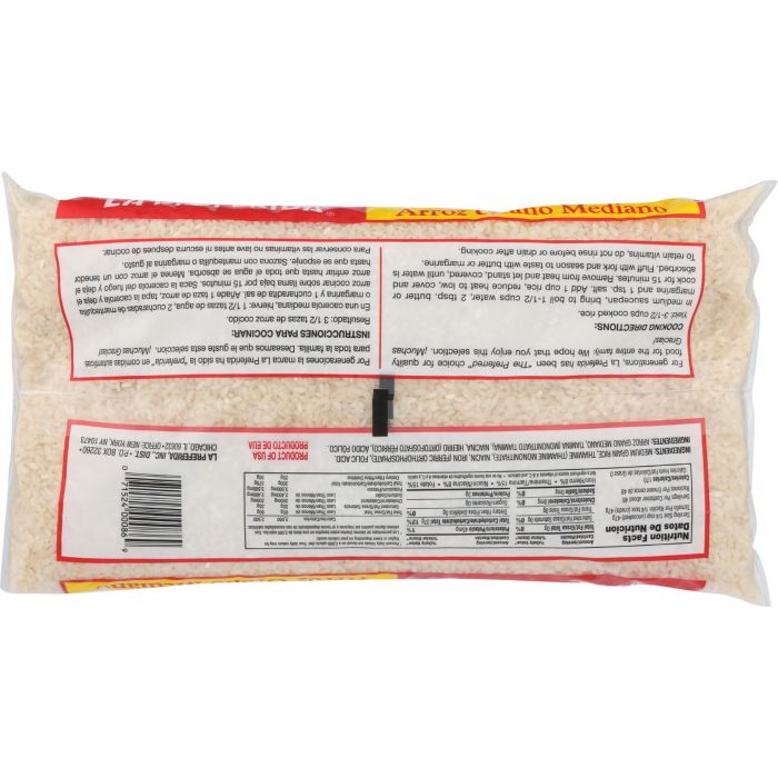 LA PREFERIDA: Medium Grain Rice Poly, 5 lb