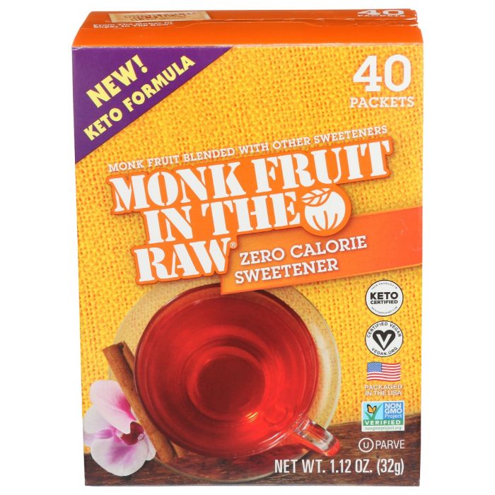 IN THE RAW: Monk Fruit Keto Packets, 1.12 oz