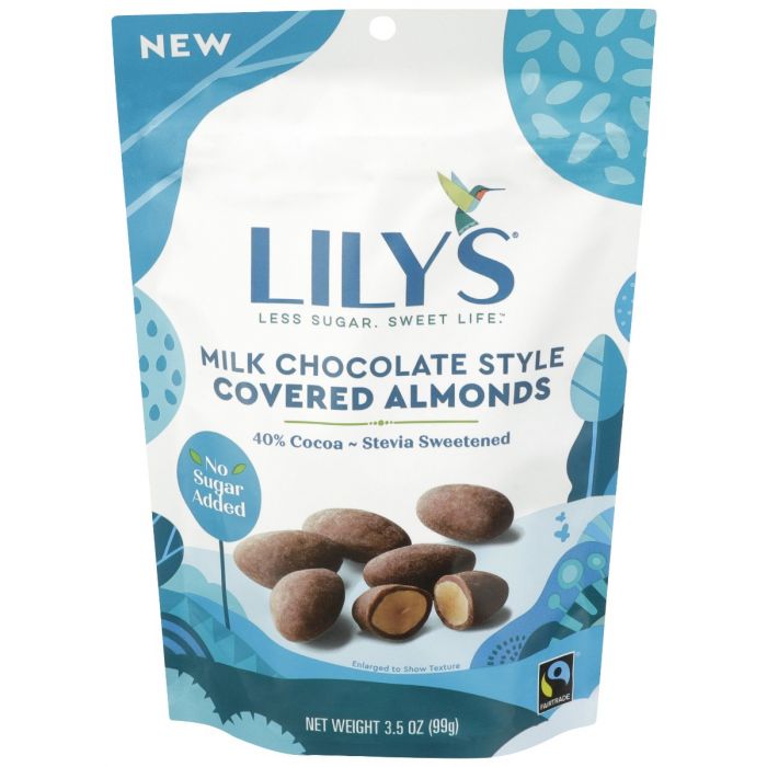 LILYS SWEETS: Milk Chocolate Style Covered Almonds, 3.5 oz