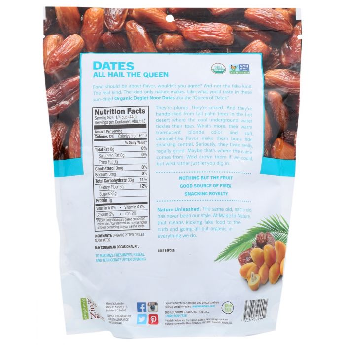 MADE IN NATURE: Organic Dried Dates, 20 oz