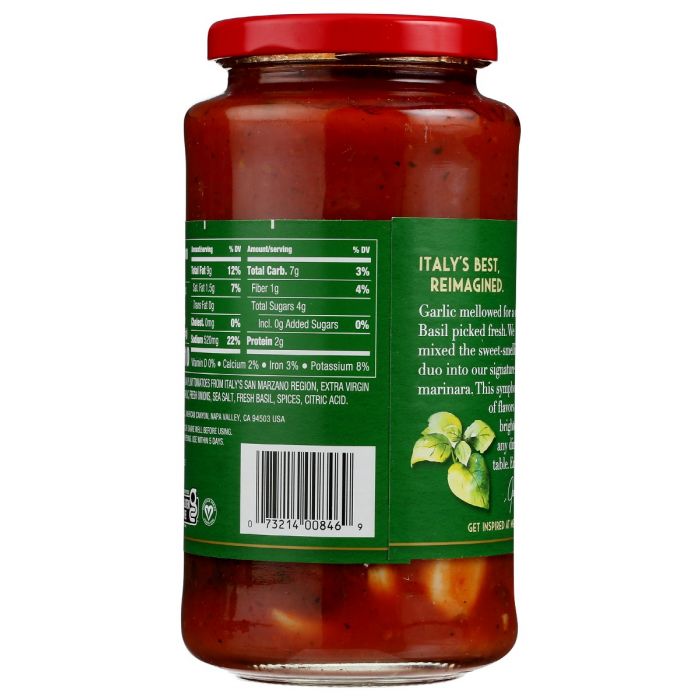 MEZZETTA: Whole Garlic And Sweet Basil Marinara, 24 oz