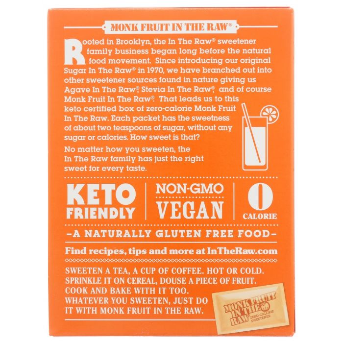 IN THE RAW: Monk Fruit Keto Packets, 1.12 oz