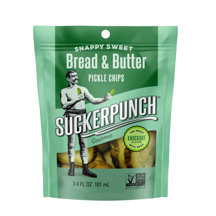 SUCKERPUNCH: Pickle Chips Bread Butter, 3.4 oz