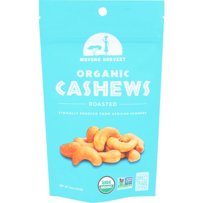 MAVUNO HARVEST: Organic Roasted Cashews, 4 oz