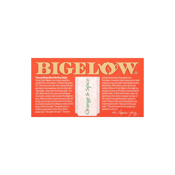 BIGELOW: Tea Orange and Spice 20 Bags, 1.5 oz