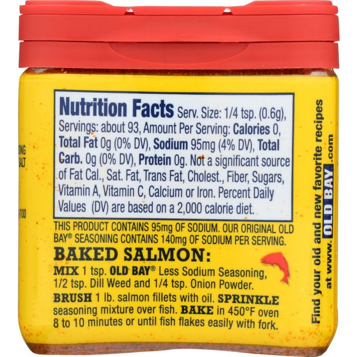 OLD BAY: 30 Percent Less Sodium Seasoning, 2 oz