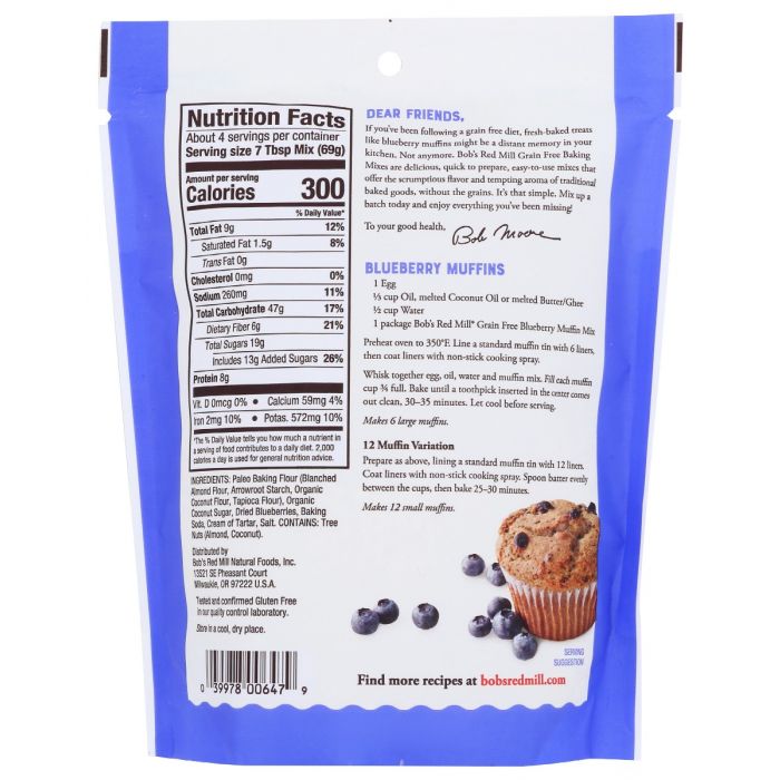 BOBS RED MILL: Mix Muffin Blueberry Grfr, 9 oz