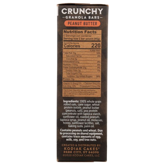 KODIAK: Peanut Butter Crunchy Granola Bars, 9.5 oz