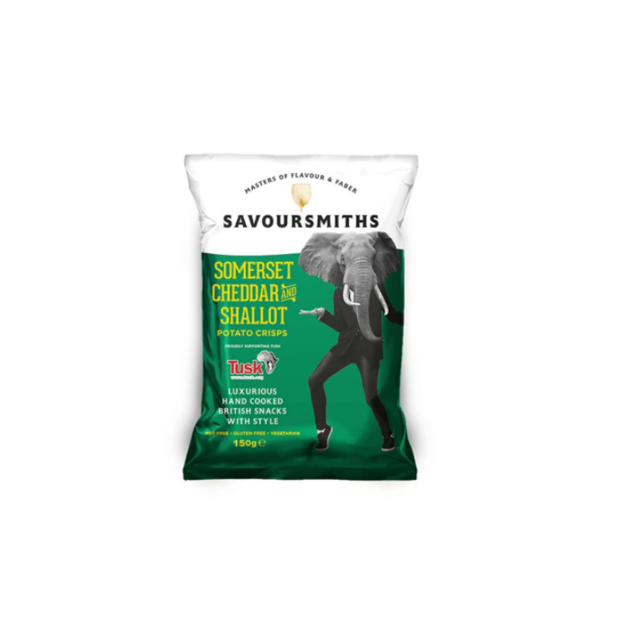 SAVOURSMITHS: Somerset Cheddar and Shallot Chips, 5.29 oz