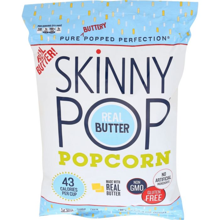 SKINNY POP: Real Butter Popped Corn, 4.4 oz