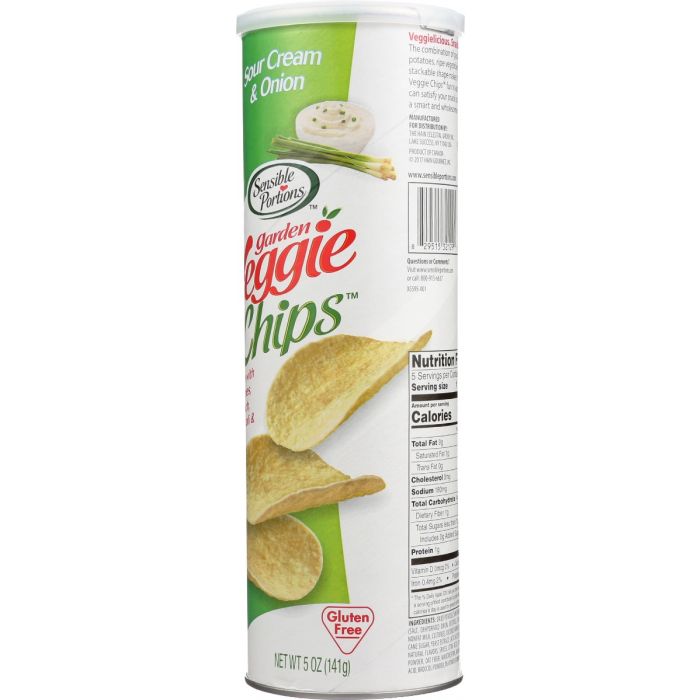 SENSIBLE PORTIONS: Sour Cream And Onion Garden Veggie Chips, 5 oz