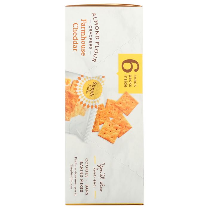 SIMPLE MILLS: Farmhouse Cheddar Almond Flour Cracker Snack Pack, 4.9 oz