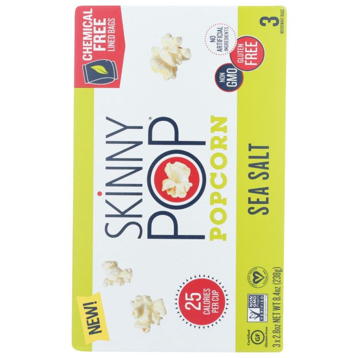 SKINNY POP: Popcorn Sea Salt Microwave, 8.4 oz