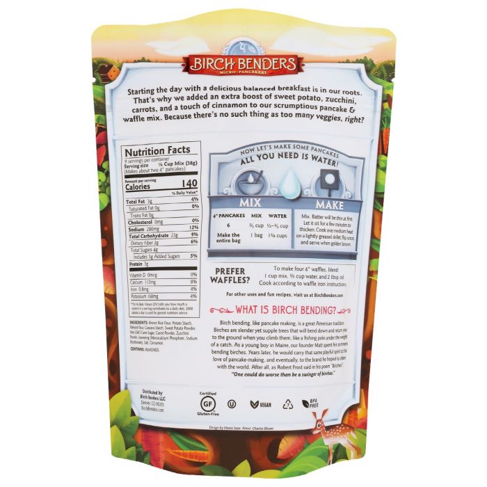 BIRCH BENDERS: Sweet Potato Pancake and Waffle Mix, 12 oz