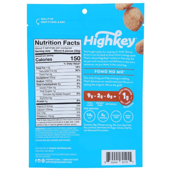 HIGH KEY SNACKS: Mini Cookies Snickerdoodle, 2 oz