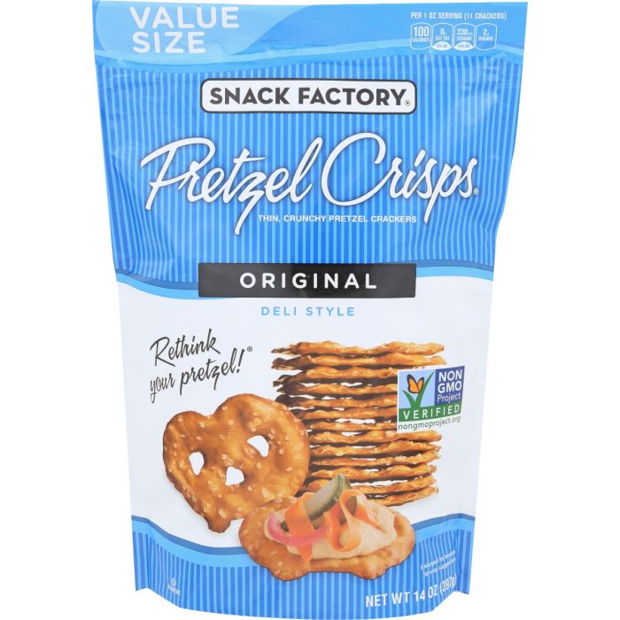 SNACK FACTORY: Original Pretzel Crisps, 14 oz