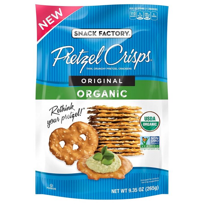 SNACK FACTORY: Organic Original Pretzel Crisps, 9.35 oz