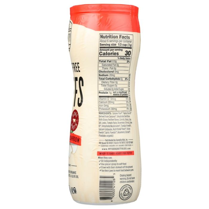 SERENITY KIDS: Puff Tomato Mushroom, 1.5 oz