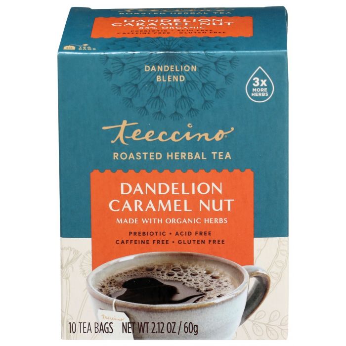 TEECCINO: Dandelion Caramel Nut Herbal Tea, 10 ct