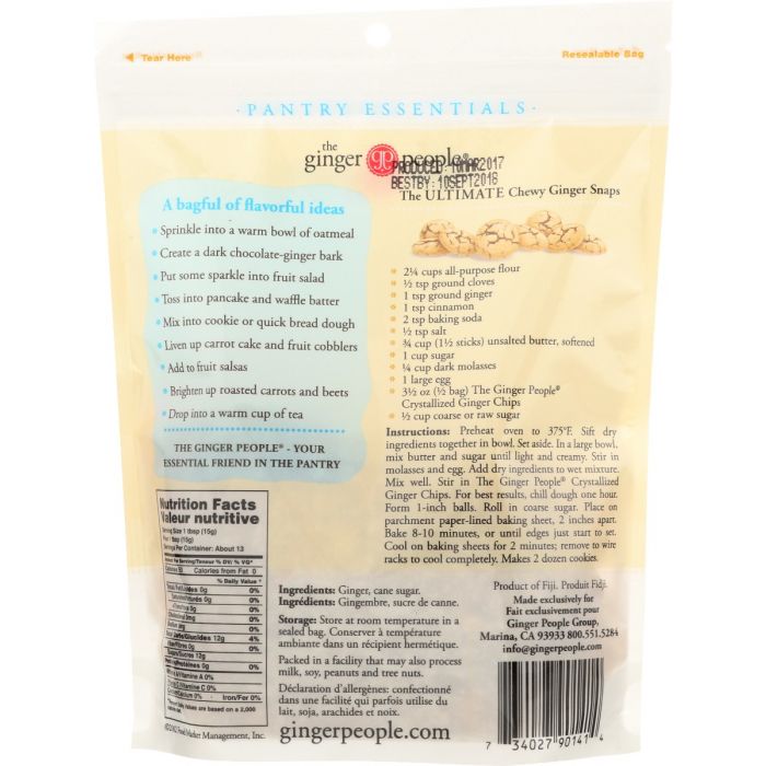 GINGER PEOPLE: Crystallized Ginger Chips, 7 oz