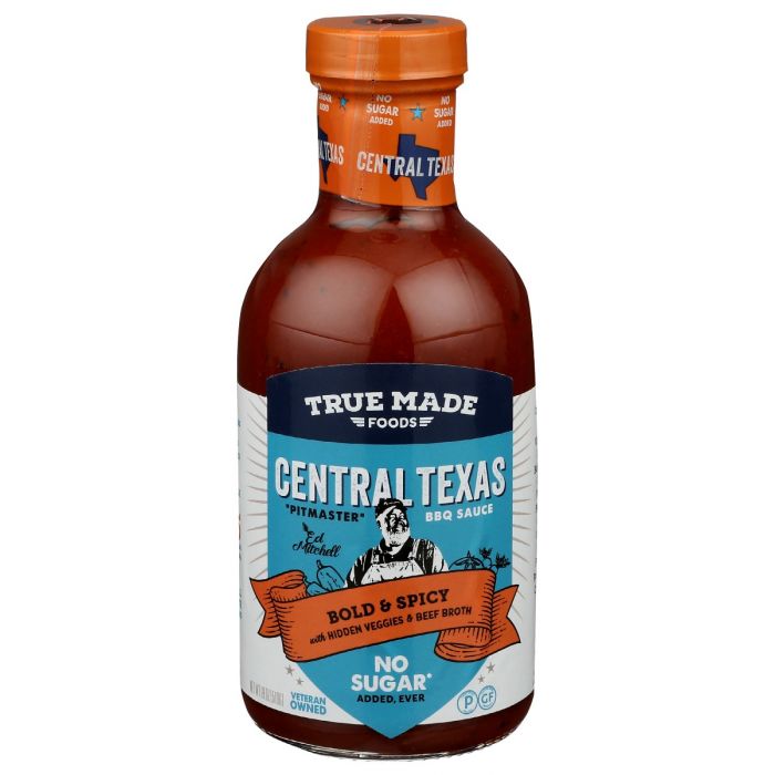 TRUE FOODS: Sauce Bbq Central Texas No Sugar, 18 oz