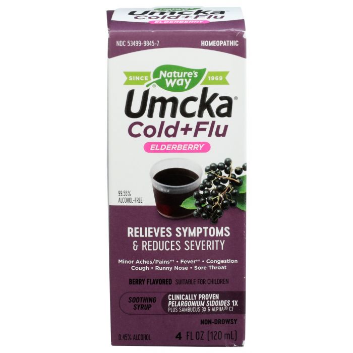 NATURES WAY: Umcka Cold Plus Flu Elderberry Syrup, 4 oz