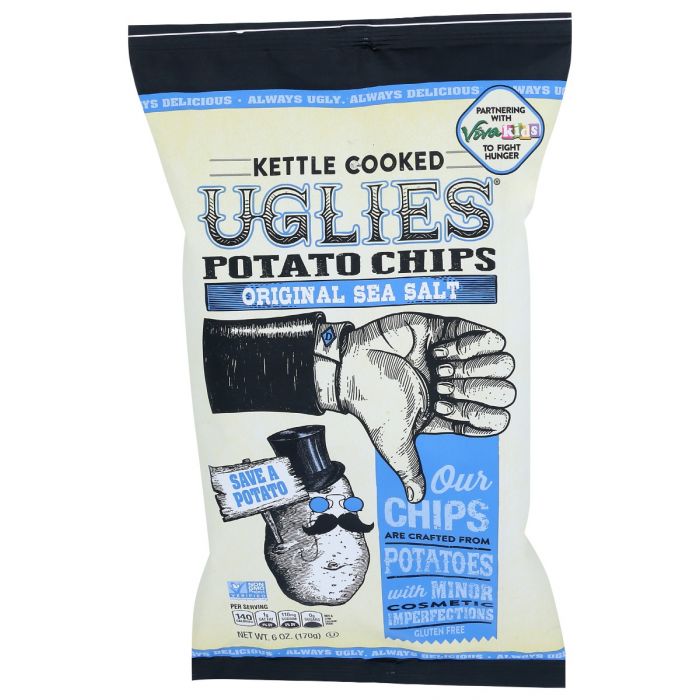 UGLIES: Sea Salt Kettle Chips, 6 oz