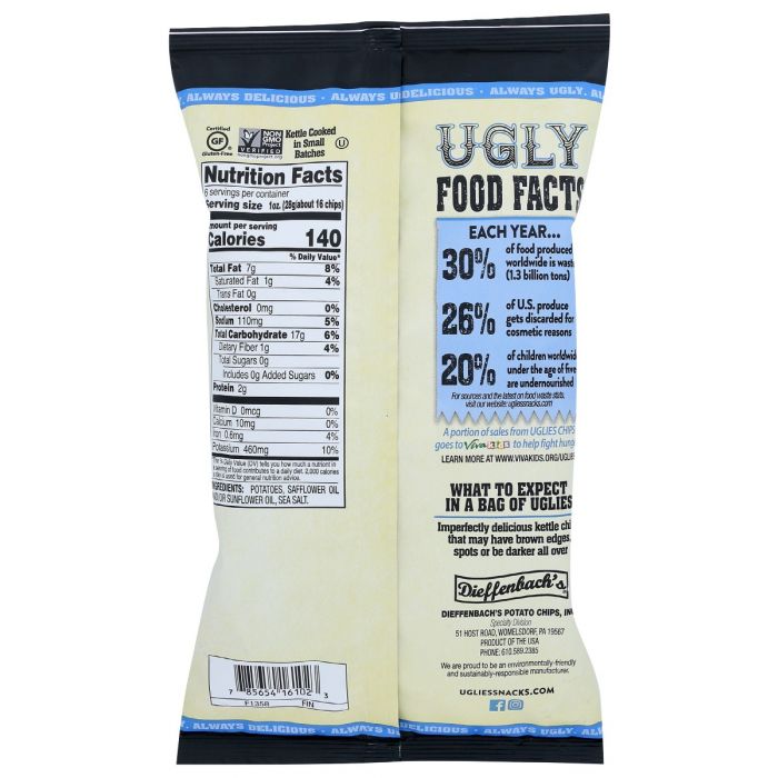 UGLIES: Sea Salt Kettle Chips, 6 oz