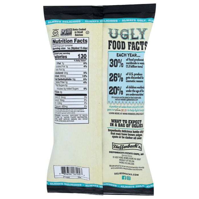 UGLIES: Salt And Vinegar Potato Chips, 6 oz