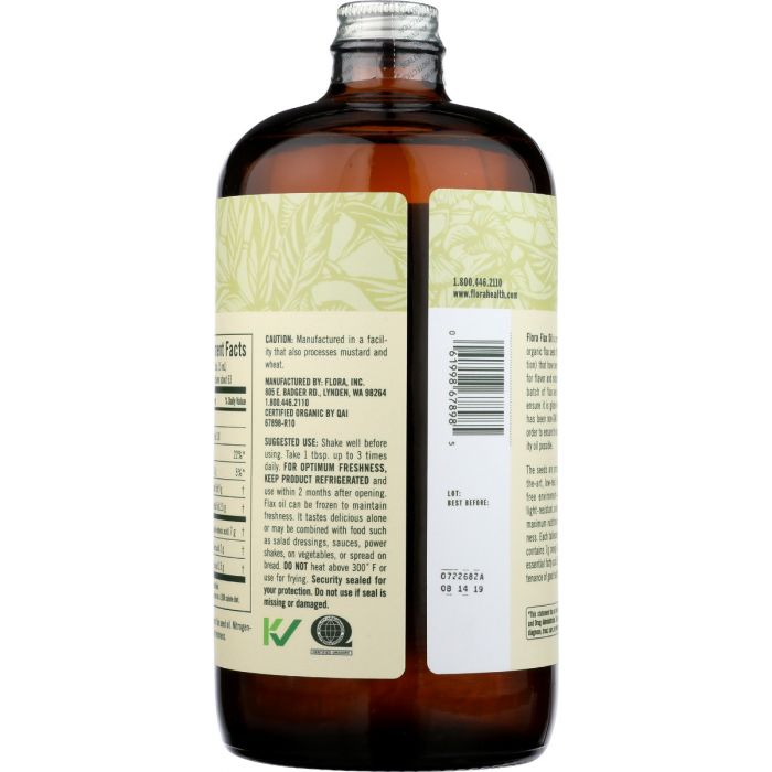 FLORA HEALTH: Organic Flax Oil, 32 oz