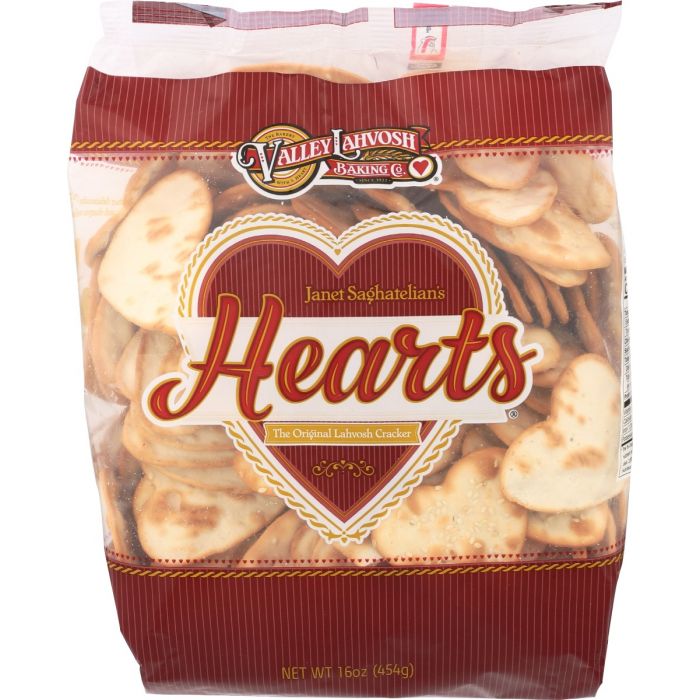 VALLEY LAHVOSH: Hearts Crackers Value Size, 16 oz