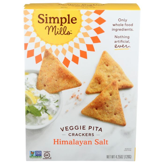 SIMPLE MILLS: Himalayan Salt Veggie Pita Crackers, 4.25 oz