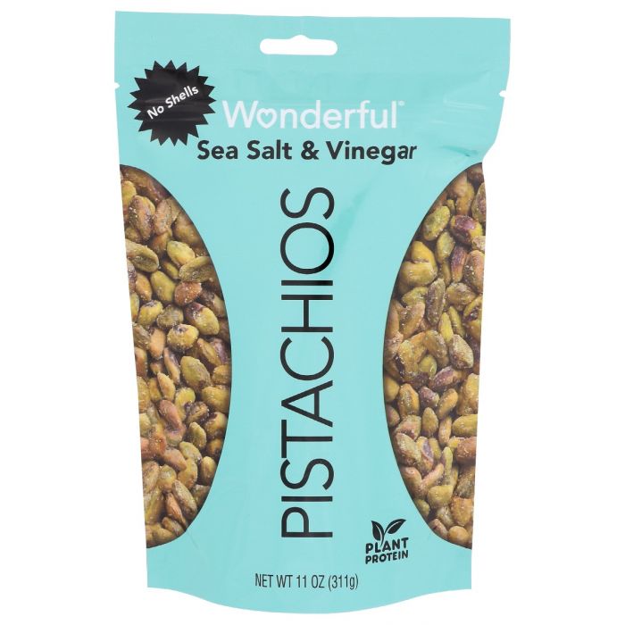 WONDERFUL PISTACHIOS: Sea Salt Vinegar No Shells, 11 oz