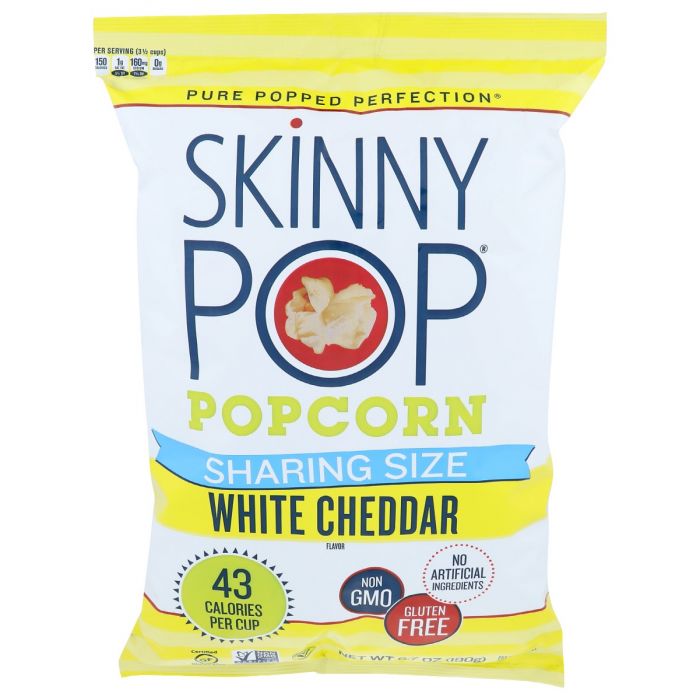 SKINNY POP: Popcorn White Cheddar Sharing Size, 6.7 oz