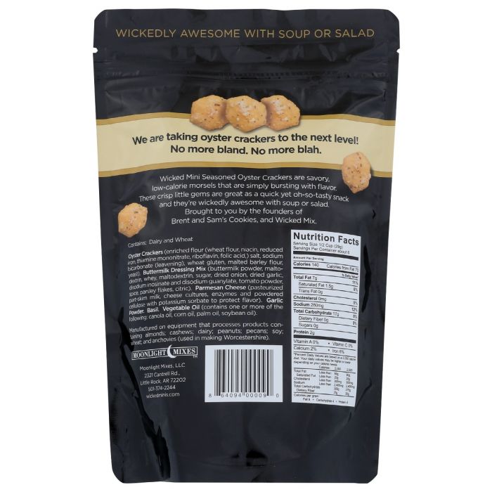 WICKED MIX: Garlic Parmesan Seasoned Oyster Crackers, 6 oz